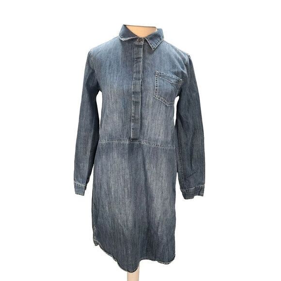 Old Navy Other - Old Navy Girls Denim  Shirt Dress Size XL (14) Collared Button Up Front Pocket‎